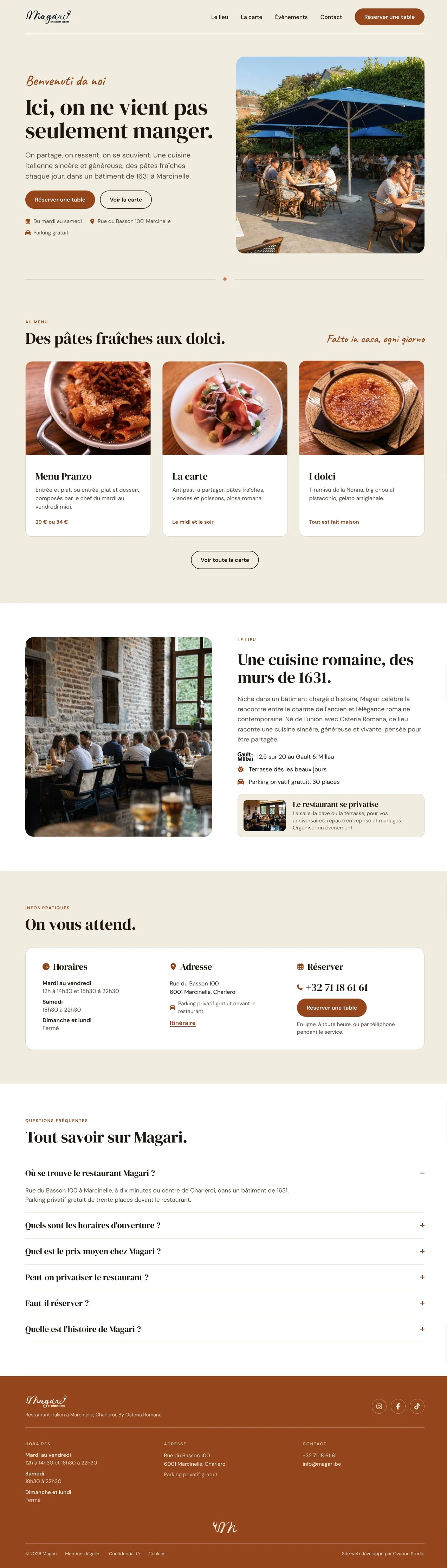 Capture intégrale du site Magari