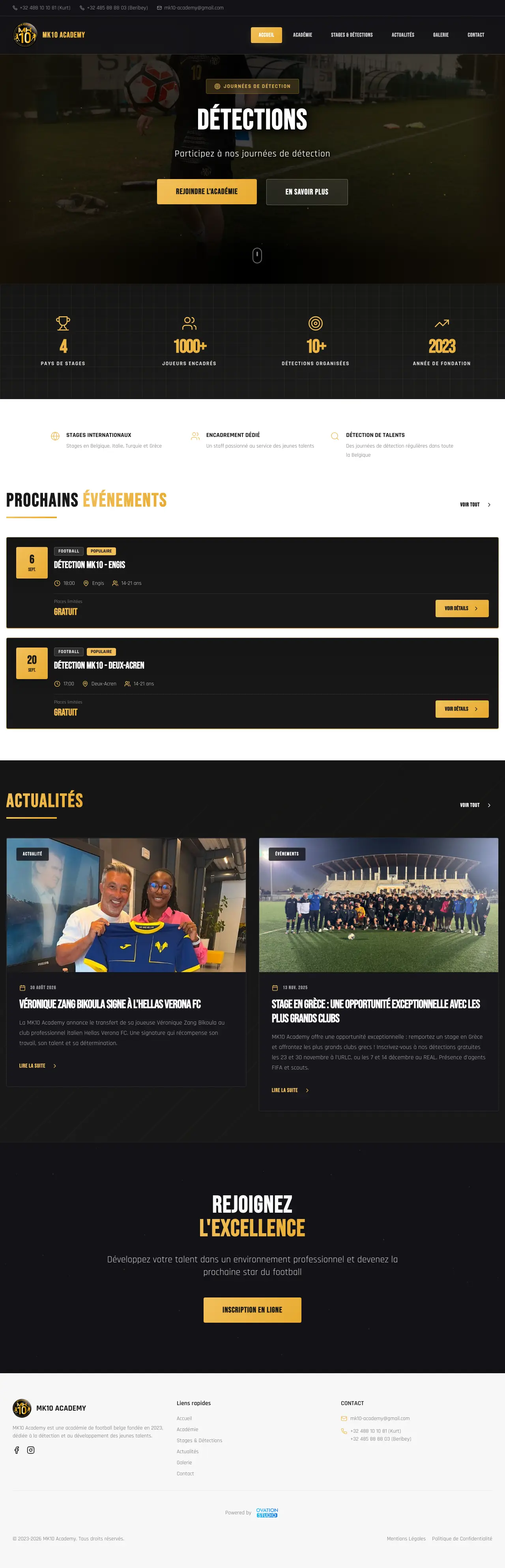 Capture intégrale du site MK10 Academy